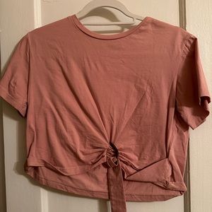 Pink crop top, lightweight breathable material